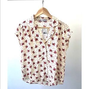 Mango Floral Camp-collar blouse